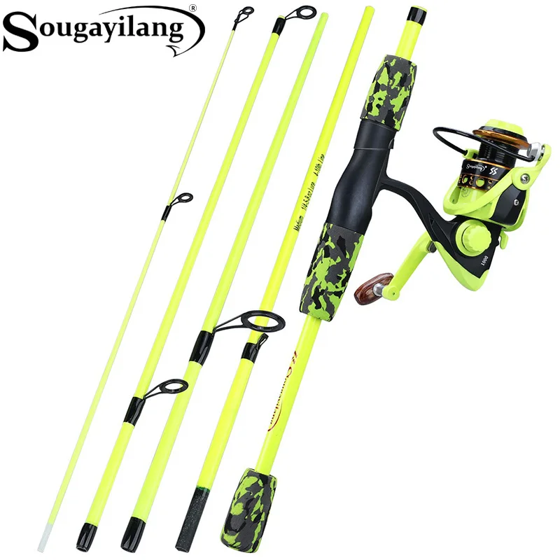 Fishing Equipment Europe - Sougayilang Portable 5 Section Red/yellow Fishing