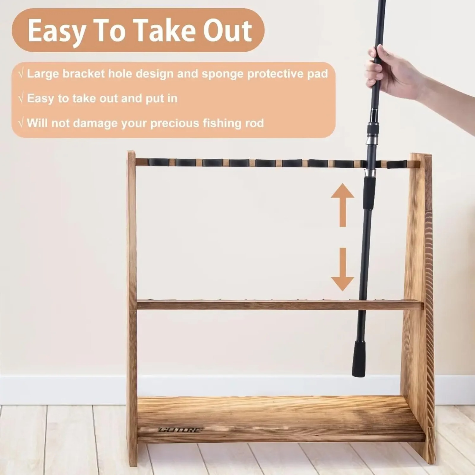 Goture Carbonized Pine Wood Fi - Carbon Fishing Rod review and price