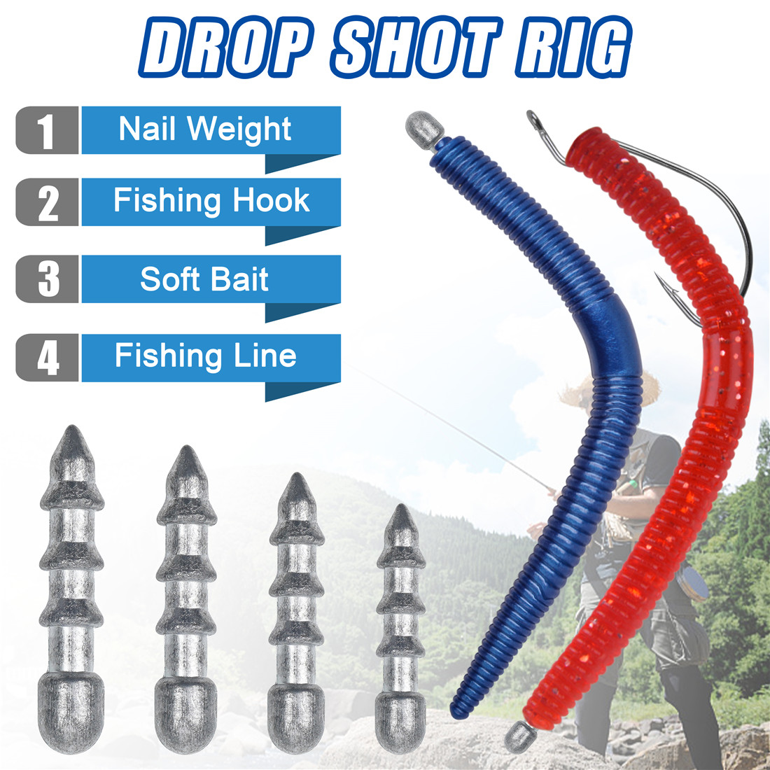 20pcs Nail weights sinkers Wor - Bass Fishing Lure review and price