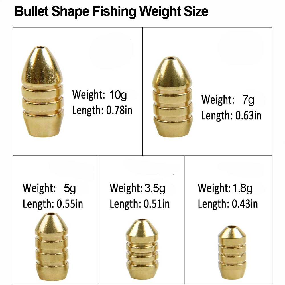 10Pcs Brass Fishing Weight Cop - Bass Fishing Lure review and price