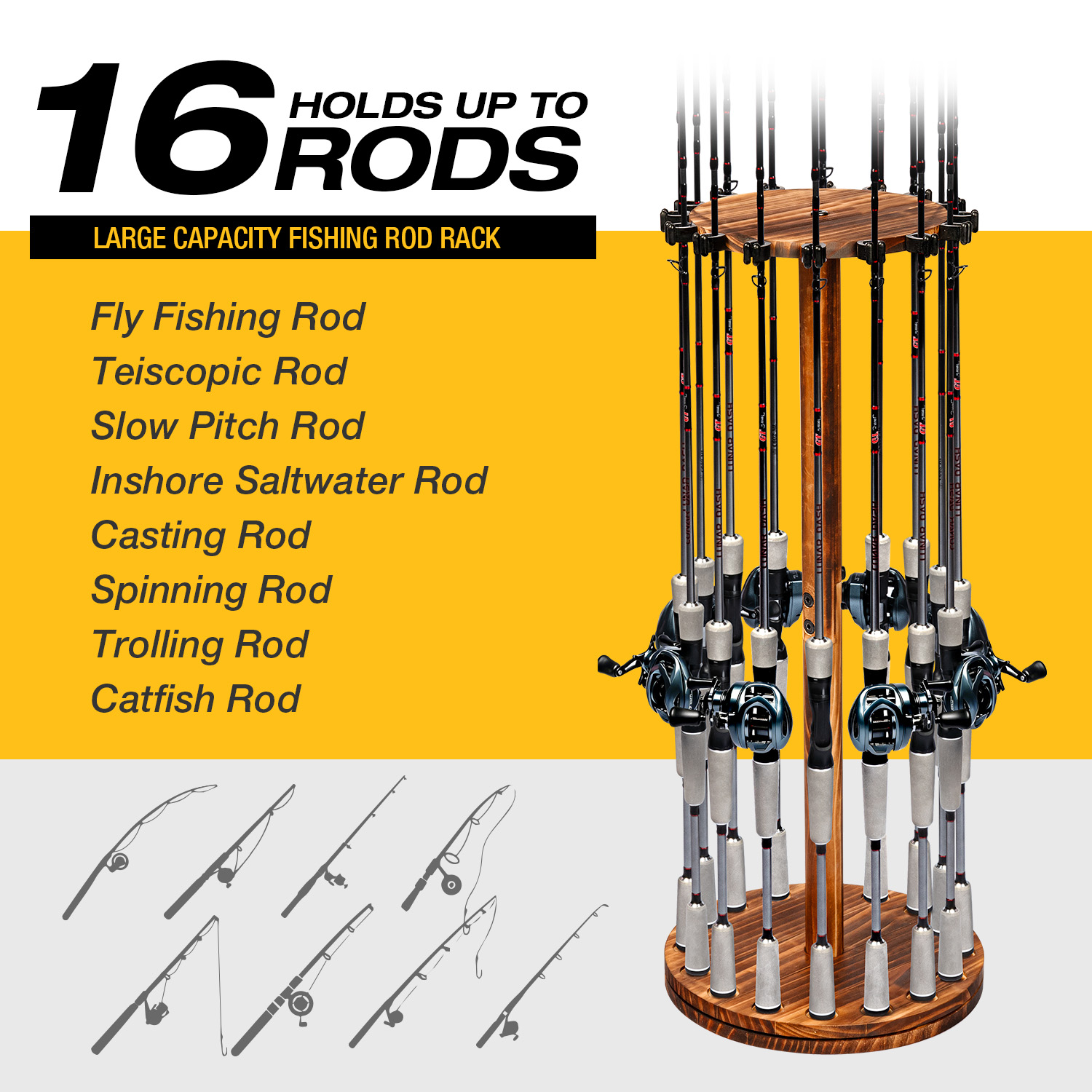 Round Carbonized Wood Fishing  - Carbon Fishing Rod review and price