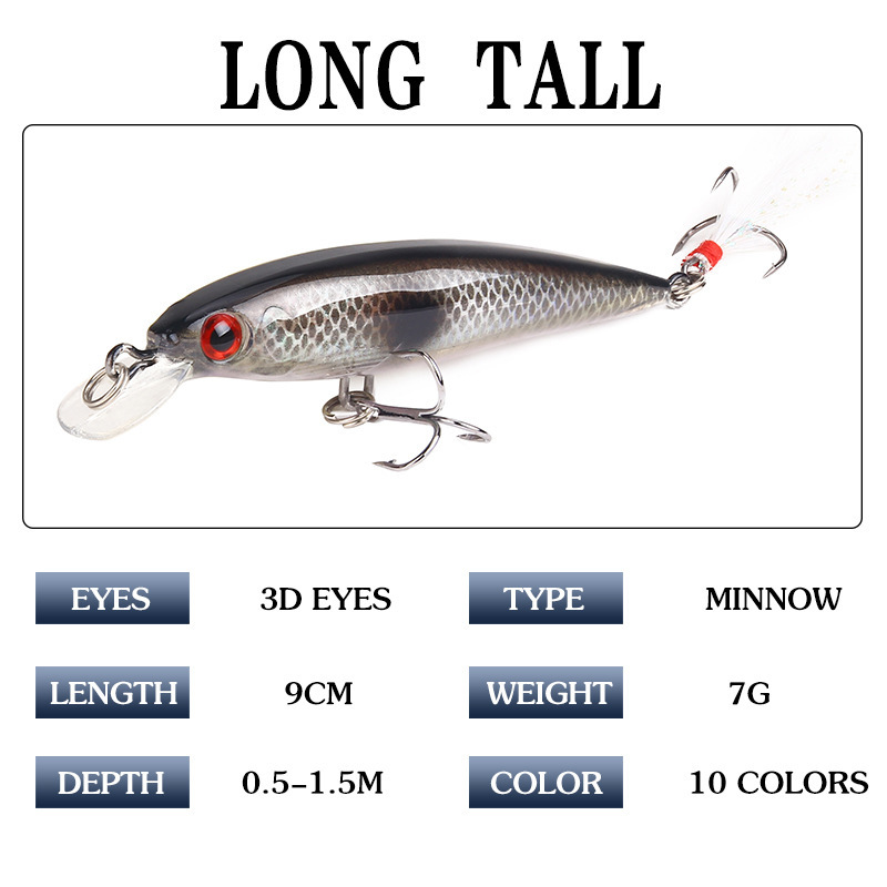 10 Colors Minnow Fishing Lure  - Fishing Equipment Japan review and price